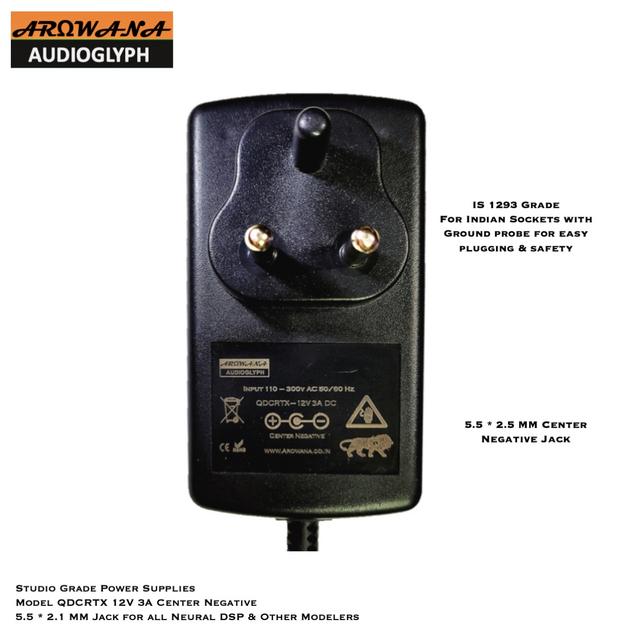 QDCRTX 12v 3A Center Negative Studio Grade Power Supply with Ferrite Core for Neural Quad Cortex & other Modelers 1