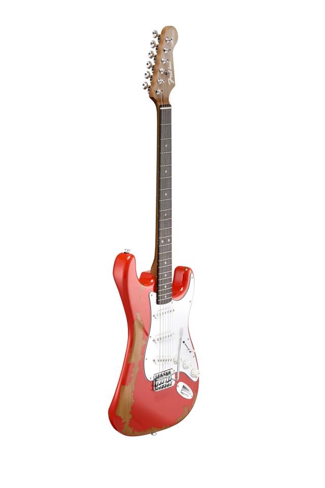 FRETLINE CUSTOM SERIES RELIC STRAT HMS - SSS - FIESTA RED 1